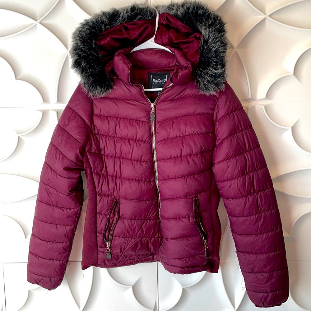 How dare u quilted faux fur lined coat L.    5